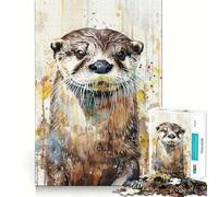 Otter Cute Animals 1000 Piece Jigsaw Puzzles for Adults Jigsaw Enhance Memory Gentle Leisure Firm Cut (38x26cm)