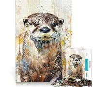Otter Cute Animals 1000 Piece Jigsaws for Adults Puzzle Enhance Recall Together Fun Exact Edge Seasonal Gift (38x52cm)
