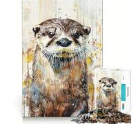 Otter Cute Animals Hard Jigsaw Puzzle for Adults 1000 Pieces Boost Memory Soothing Play Premium Cut Perfect Present (50x75cm)