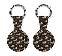 Otter Cute Keychain Holder Case Soft GPS Tracker Cover Silicone Shell Protective Compatible for AirTag