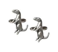 Otter Design Cufflinks, Handcrafted English Made Pewter, Burnished Silver Finish, with Personalised Leatherette Gift Box