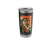 Otter Drinks Bubble Tea Japanese Vintage Stainless Steel Insulated Tumbler