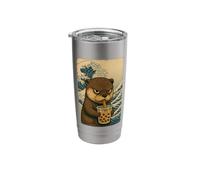 Otter Drinks Bubble Tea Japanese Vintage Stainless Steel Insulated Tumbler