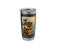 Otter Drinks Bubble Tea Japanese Vintage Stainless Steel Insulated Tumbler