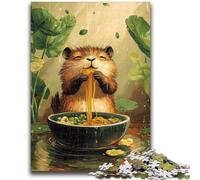 Otter Eating Noodles 1000 Piece Jigsaw Puzzles,Challenging To Complete But Fun And Humorous with Matching Poster And Trivia Sheet (38x26cm)