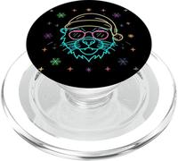 Otter Face Round Glasses Winter Character Graphic Pink Cool PopSockets PopGrip for MagSafe