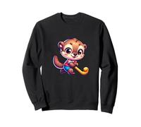 Otter Field Hockey Cartoon Player Cute Sports Mascot Sweatshirt