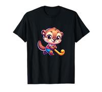 Otter Field Hockey Cartoon Player Cute Sports Mascot T-Shirt