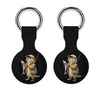 Otter Fishing Funny GPS Cases Holder with Key Chain Ring Protective Cover Compatible with Airtag 2PCS