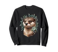 Otter Floral Botanical Portrait Sweatshirt