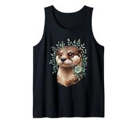 Otter Floral Botanical Portrait Tank Top