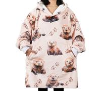 Otter Gifts for Lovers, Wearable Flannel Blanket Hoodie With Two Large Pockets, Otter, One size