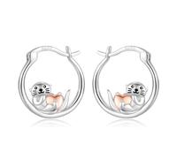 Otter Gifts for Women 925 Sterling Silver Otter Earrings Otter Hoop Earrings Sea Otter Jewellery Gift for Otter Lover Party Birthday