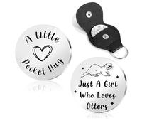 Otter Gifts For Women Adults Otter Gifts For Otters Lovers Pocket Hug Token for Girl "Just A Girl Who Loves Otters" Otter Themed Gifts For Women Lady Gifts Otter Presents For Men Mum Present