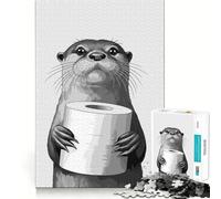 Otter Holding Toilet Paper Jigsaw Puzzles for Adults 1000 Piece Mind Puzzle Slow Enjoy Image Assembly Perfect Present (38x26cm)