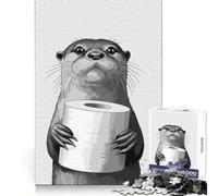 Otter Holding Toilet Paper Jigsaw Puzzles for Adults 1000 Piece Mind Puzzle Slow Enjoy Image Assembly Perfect Present (38x26cm)