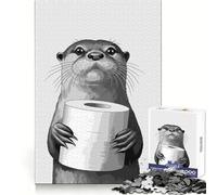 Otter Holding Toilet Paper Jigsaw Puzzles for Adults1000 Piece Strengthen Memory Home Activity Clean Edge Festive Gift (50x75cm)
