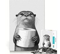 Otter Holding Toilet Paper Jigsaw Puzzles for Adults1000 Piece Strengthen Memory Home Activity Clean Edge Festive Gift (50x75cm)
