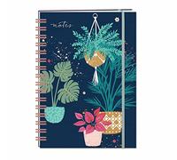 Otter House Artistic A5 Wirebound Hardback Notebook - Flowers and Plant Pots Design - Lined Pages - Lovely Gift Idea