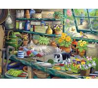 Otter House Cats Hideaway 1000 Piece Jigsaw Puzzle Gift for Adults | Garden & Cat Themed Puzzle by Claire Comerford | Large Landscape Puzzle 685 x 490 mm with Puzzle Guide
