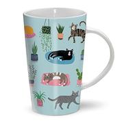 Otter House Cats & Plants Riverbank Latte Mug, Mugs, Cats, Gift