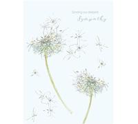 Otter House Floral Sympathy Card with Dandelion Design, Thinking of You Message