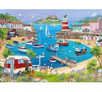 Otter House Harbour Lighthouse 1000 Piece Jigsaw Puzzle Gift for Adults | Coastal Nautical Scene by Tom Atkinson | Premium Puzzle Guide Included