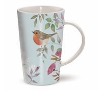 Otter House Vintage Garden, Blue Floral & Birds Latte Mug