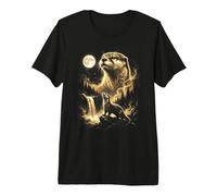 Otter Howling At The Moon Meme Premium T-Shirt