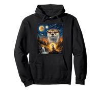 Otter Howling to The Moon Pullover Hoodie