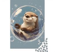 Otter in Bubble Jigsaw Puzzles Puzzles for Adults Kids. 1000 Piece Whimsical Challenge Toy Educational Game Home Decoration for Educational Games Gifts 70x50cm/1000pcs