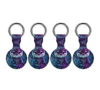 Otter In Forests Funny GPS Cases Holder with Key Chain Ring Protective Cover Compatible with Airtag 4PCS