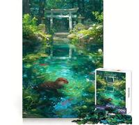 Otter in Japanese Garden Pond for Adults 1000 Piece Puzzle Mind Challenge Toy Calm Escape Quality Cut Art Collection Piece (38x52cm)