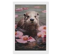 Otter in The Water Diamond Art Painting Kits Square Full Drill Diamond Art Painting DIY Diamond Dot Arts Crafts 8"x12"
