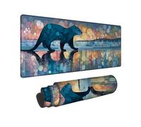 Otter Large Gaming Mouse Pad, Blue Halo Design Stitched Edge Mousepad, Rubber Non-Slip Washable Gaming Mouse Pad for Home Office Computer, Laptop 16x36 Inch