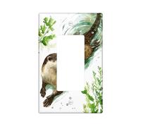 Otter Light Switch Cover Plates/Outlet Covers, Aquatic Animal Design for Nature Inspired Wall Decor, Thermoplastic Wall Plates, Standard Size Single Rocker