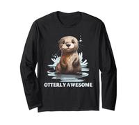 Otter Lover Otterly Awesome Cute River Animal Humor Art Long Sleeve T-Shirt