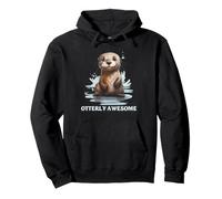 Otter Lover Otterly Awesome Cute River Animal Humor Art Pullover Hoodie