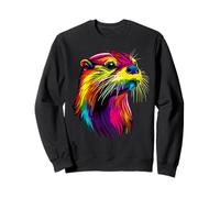 Otter Motif I Love Sea Otter Marten Cute Otter Sweatshirt