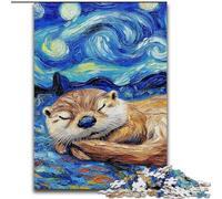 Otter Night Sky 1000 Pieces Jigsaw Puzzle for Adults& Teens, Help The Brain Exercise Addictive Toys to Cultivate Patience Perfect Decoration (26x38cm)