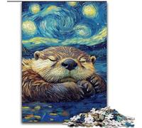 Otter Night Sky JigsawPuzzle 1000 Pieces for Adults, Brain Intelligence Challenge Addictive Toys Birthday Gifts for Age 14+ (50x75cm)