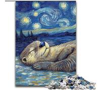 Otter Night Sky Puzzles for Adults Teens 1000 Pieces, Challenging Game Toys Wall Decoration Unique Birthday And Xmas Gifts (50x75cm)