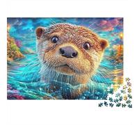Otter Peeking from Shimmering Water 1000-Piece Jigsaw Puzzle Adorable Otter Classic & Challenging, Gift for All Ages 38x26cm/1000pcs