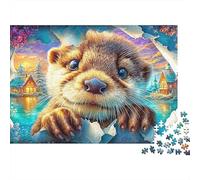 Otter Peeking through Paper 1000 Piece Jigsaw Puzzle Adorable Otter Educational & Challenging for Kids & Adults 52x38cm/1000pcs
