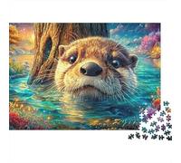 Otter Peeks from Water 1000-Piece Jigsaw Puzzle Adorable Otter Ideal for Birthday 52x38cm/1000pcs