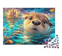 Otter Peeks Out from Magical River 1000 Piece Jigsaw Puzzle Adorable Otter Great Gift for Elders, Seniors, Adults & Kids 52x38cm/1000pcs
