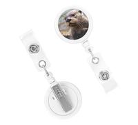 Otter Playing in The Water Badge Reels Retractable Badge Holder with Alligator Clip Cute Nurse Telescopic Badge Clip Name ID Card Holders for Office Worker Doctor Nurse Key Holder