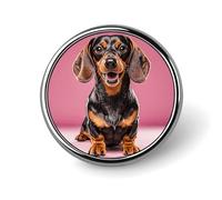 Otter Playing in The Water Metal Lapel Pin, Lightweight, Durable, Fashionable Round Badge for Shirts, T-Shirts, Jackets, Dachshund Weiner Pet Dogs, Circular