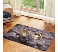 Otter Playing In The Water Printed Pet Bowl Mats, Non-Slip And Tasteless Dog And Cat Feeding Mats