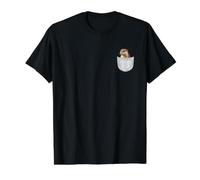 Otter Pocket Animal Lover Realistic River Wildlife Art Value Graphic T-Shirt, Men, Black, L